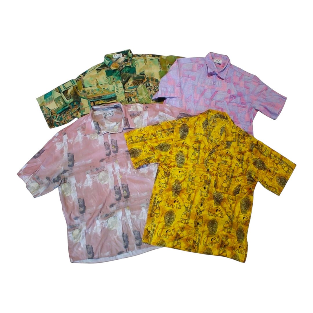 MEN'S SHORT SLEEVE 70S/80S/90S SHIRTS (HAWAIIAN, SILK, PRINTED, STRIPED, CHECKERED)
