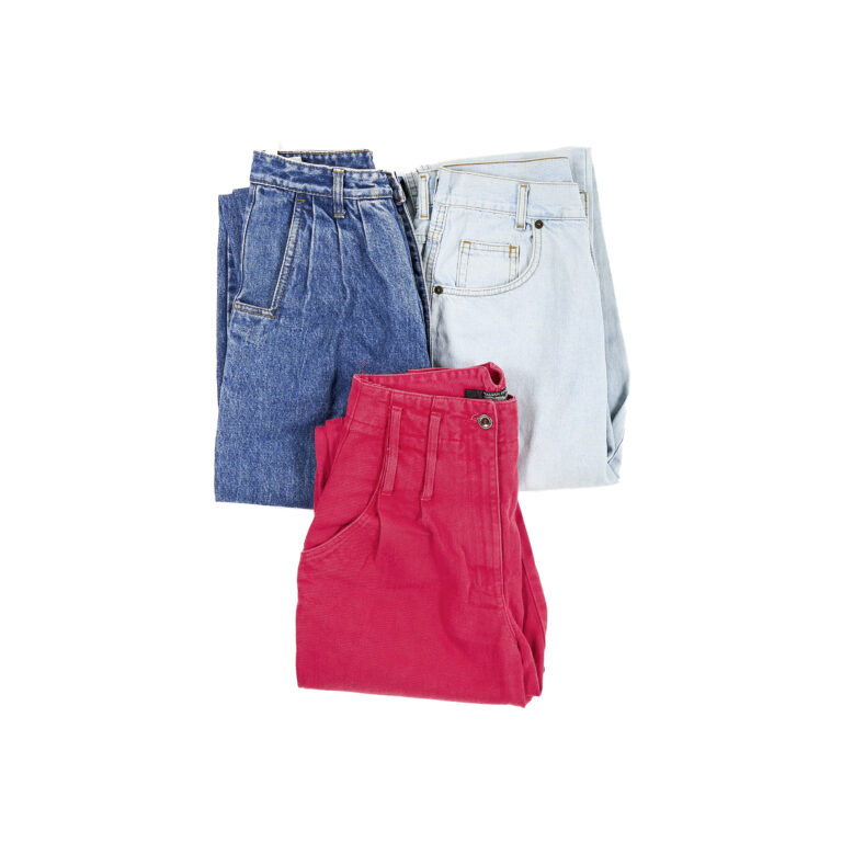 High waist denim trousers
